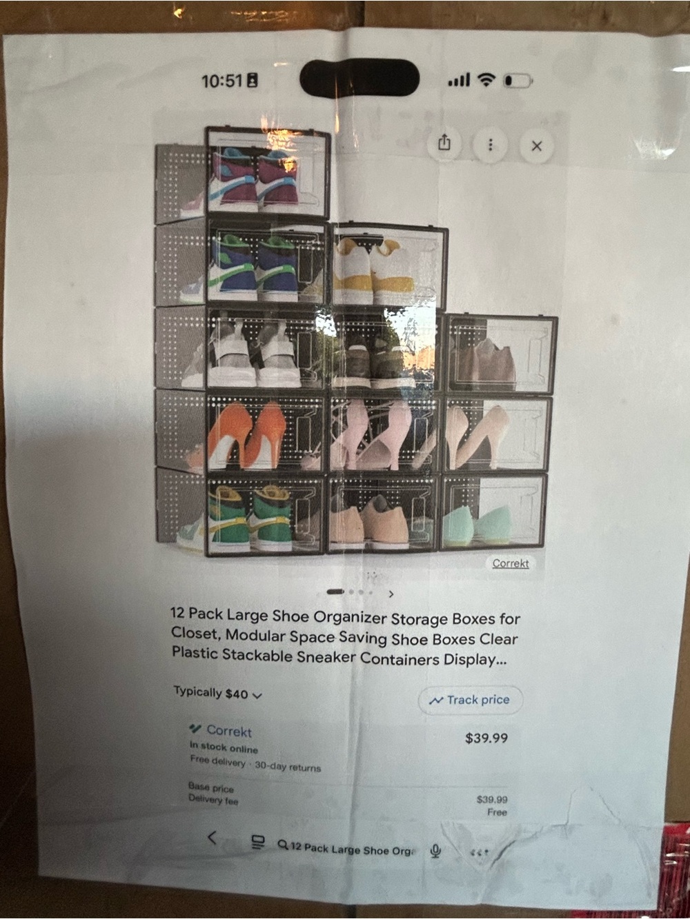 Clear Modular Shoe Storage Boxes - 12 Pack (Black Trim)